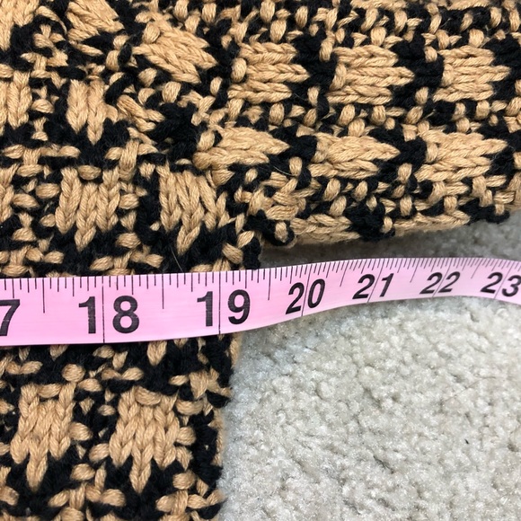 Talbot's chunky hand-knit brown beige sweater cardigan size M - Picture 3 of 8